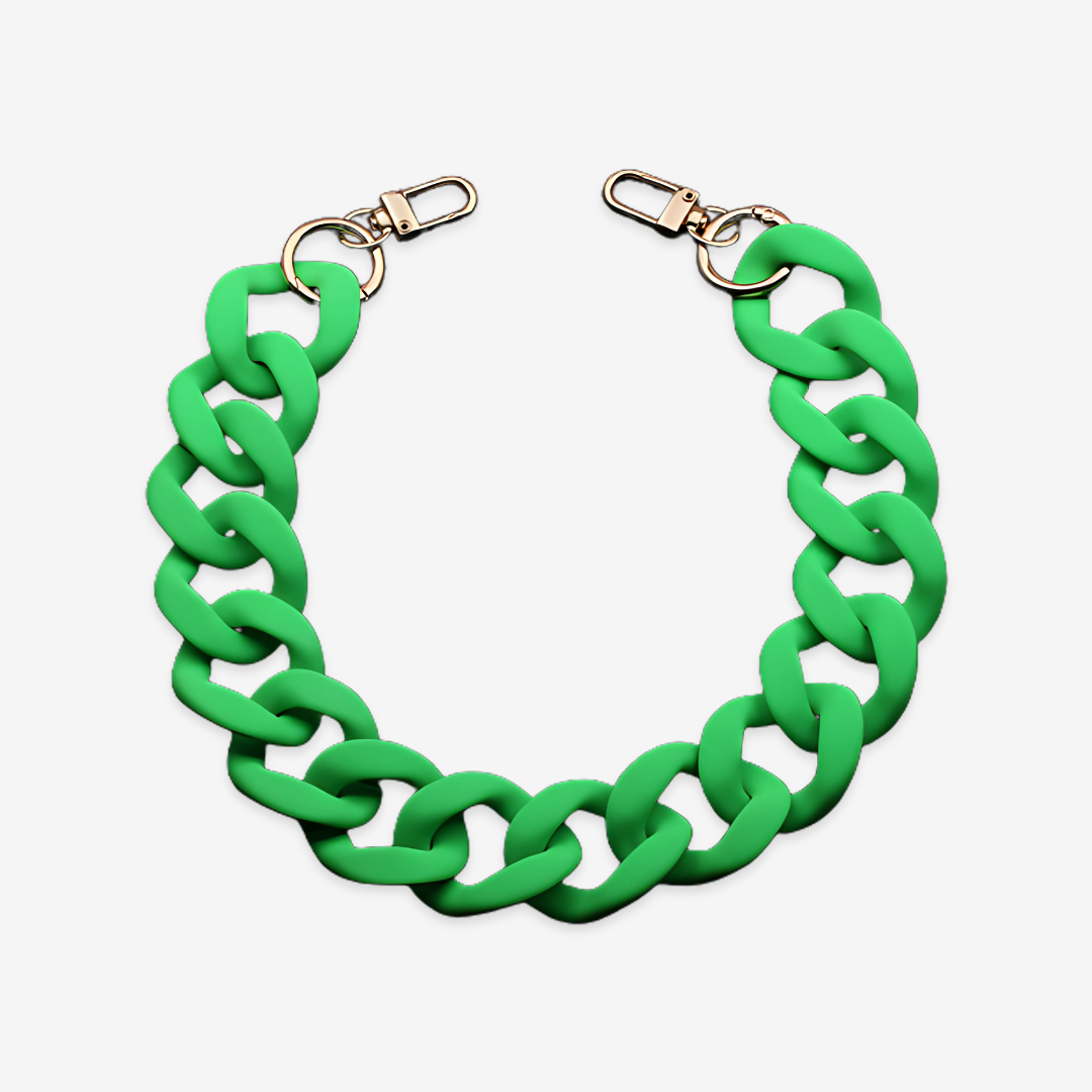 Chunky Acrylic Colored Chain – 18" Detachable Strap & Decor
