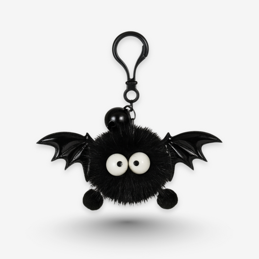 Spooky Bat Keychain – Pom-pom Halloween Bag Charm