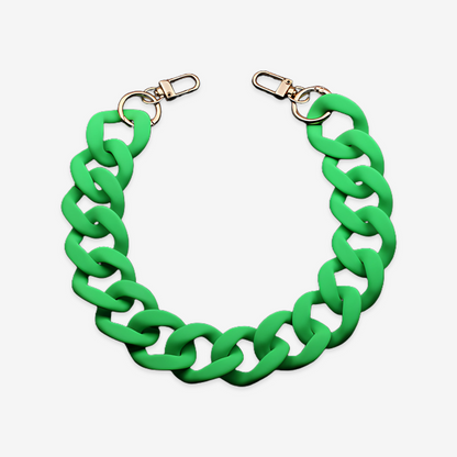 Chunky Acrylic Colored Chain – 18" Detachable Strap & Decor