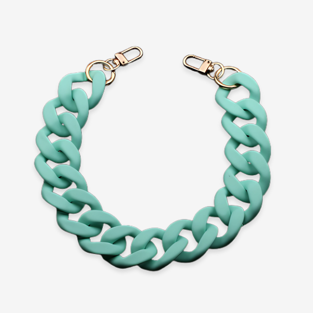 Chunky Acrylic Colored Chain – 18" Detachable Strap & Decor
