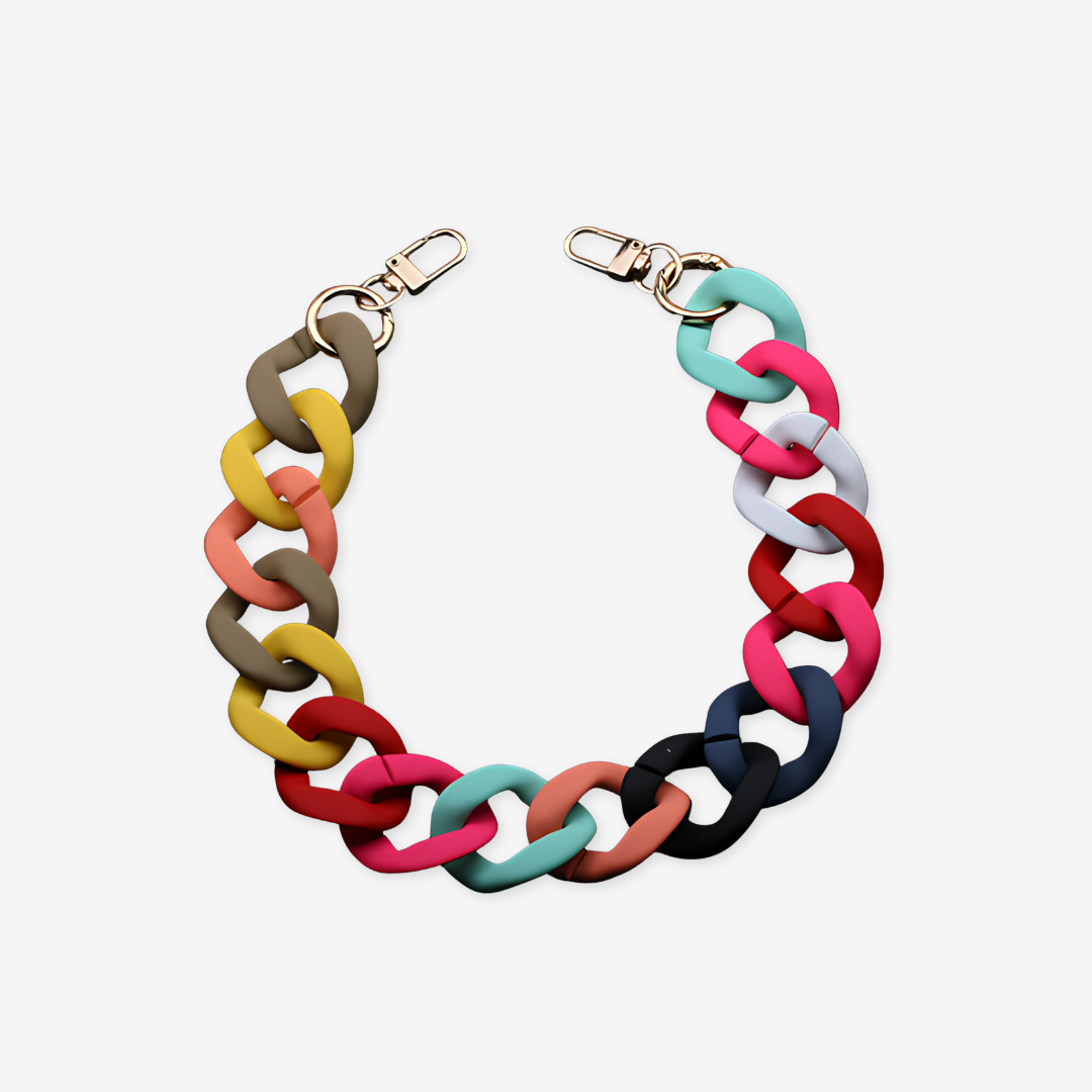 Chunky Acrylic Colored Chain – 18" Detachable Strap & Decor