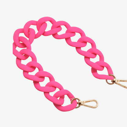 Chunky Acrylic Colored Chain – 18" Detachable Strap & Decor