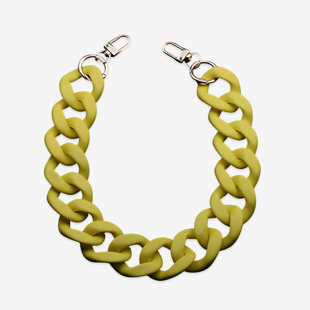 Chunky Acrylic Colored Chain – 18" Detachable Strap & Decor